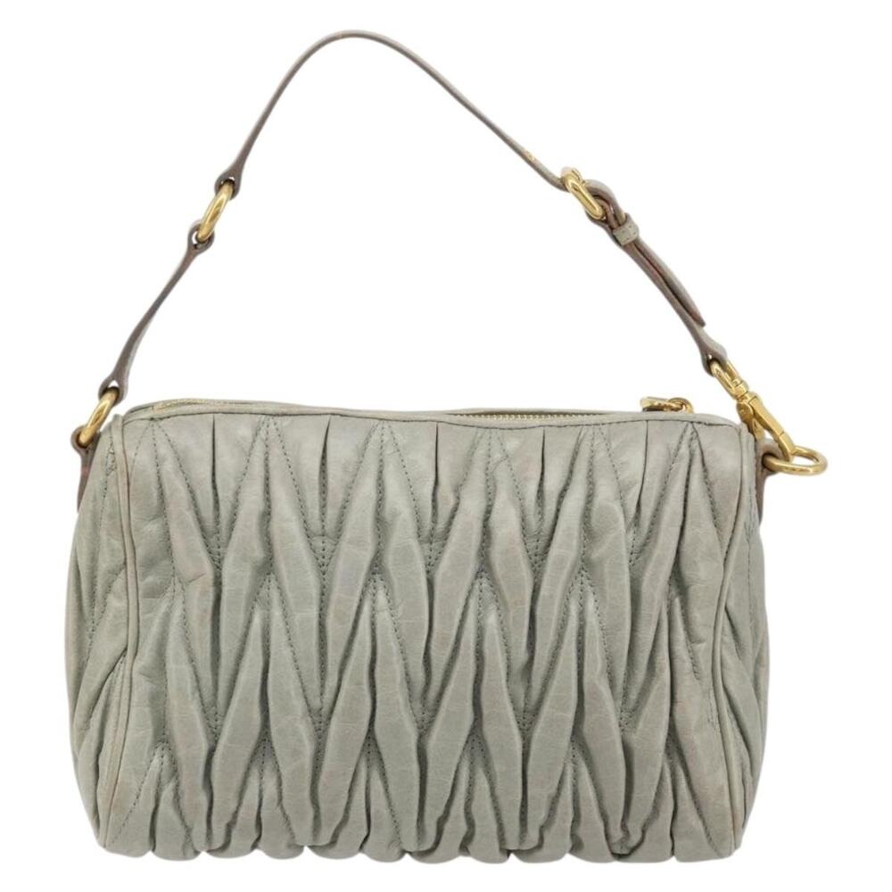 Miu Miu Matelasse Accessory Pouch Gray